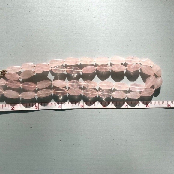 Designer SLANE ~ 18K Yellow Gold ~ Rose Quartz & Diamond Necklace Double Strand - Picture 16 of 16